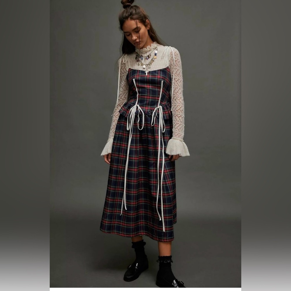Free People | Eliza Faulkner | Tessa Checks Dress | Blue Plaid |‎ Size XS